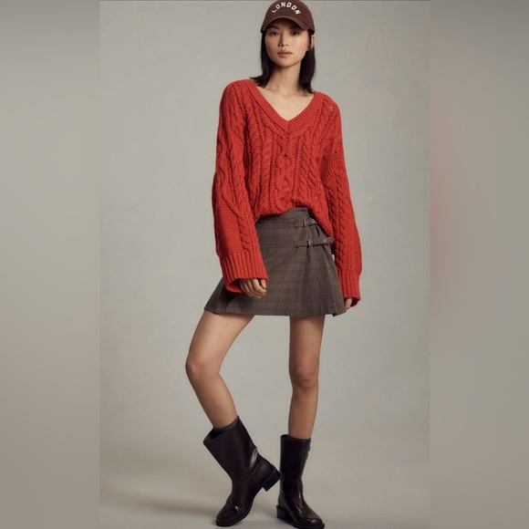 NWT! Anthropologie Maeve Wide-Sleeve Cable-Knit Sweater - Size Medium 💎 - Picture 5 of 12